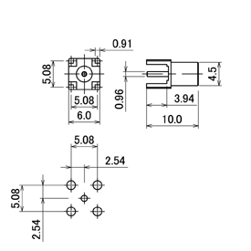 MCXコネクタ,MCX-R-PCB drawing