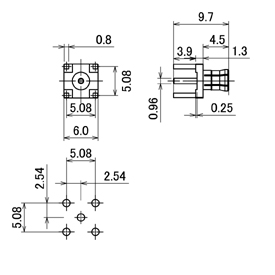 MCXコネクタ,MCX-PR-PCB drawing