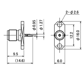 SMAコネクタ,SMA-R drawing
