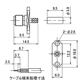 SMAコネクタ,SMA-BJ-174/U drawing