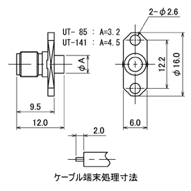 SMAコネクタ,SMA-PJ-RG405 drawing