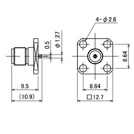 SMAコネクタ,SMA-R drawing