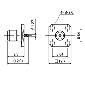 SMAコネクタ,SMA-R drawing