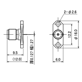 SMAコネクタ,SMA-R drawing