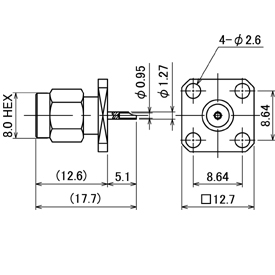 SMAコネクタ,SMA-PR drawing