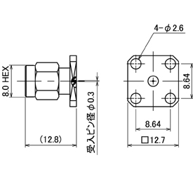 SMAコネクタ,SMA-PR drawing